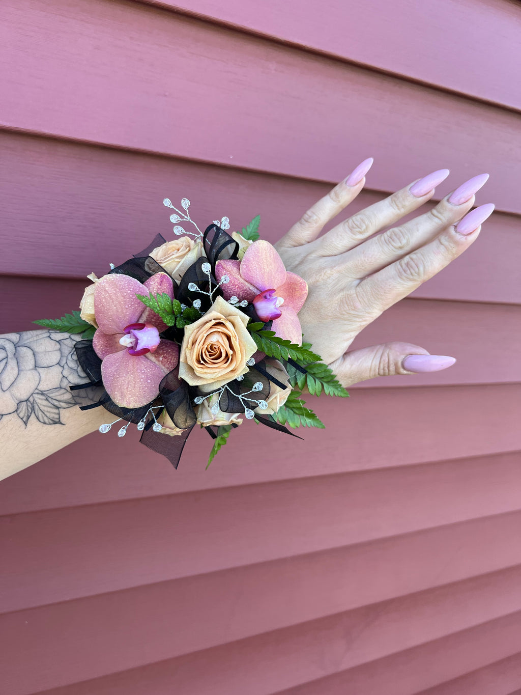 Gold and Black orchid Prom set