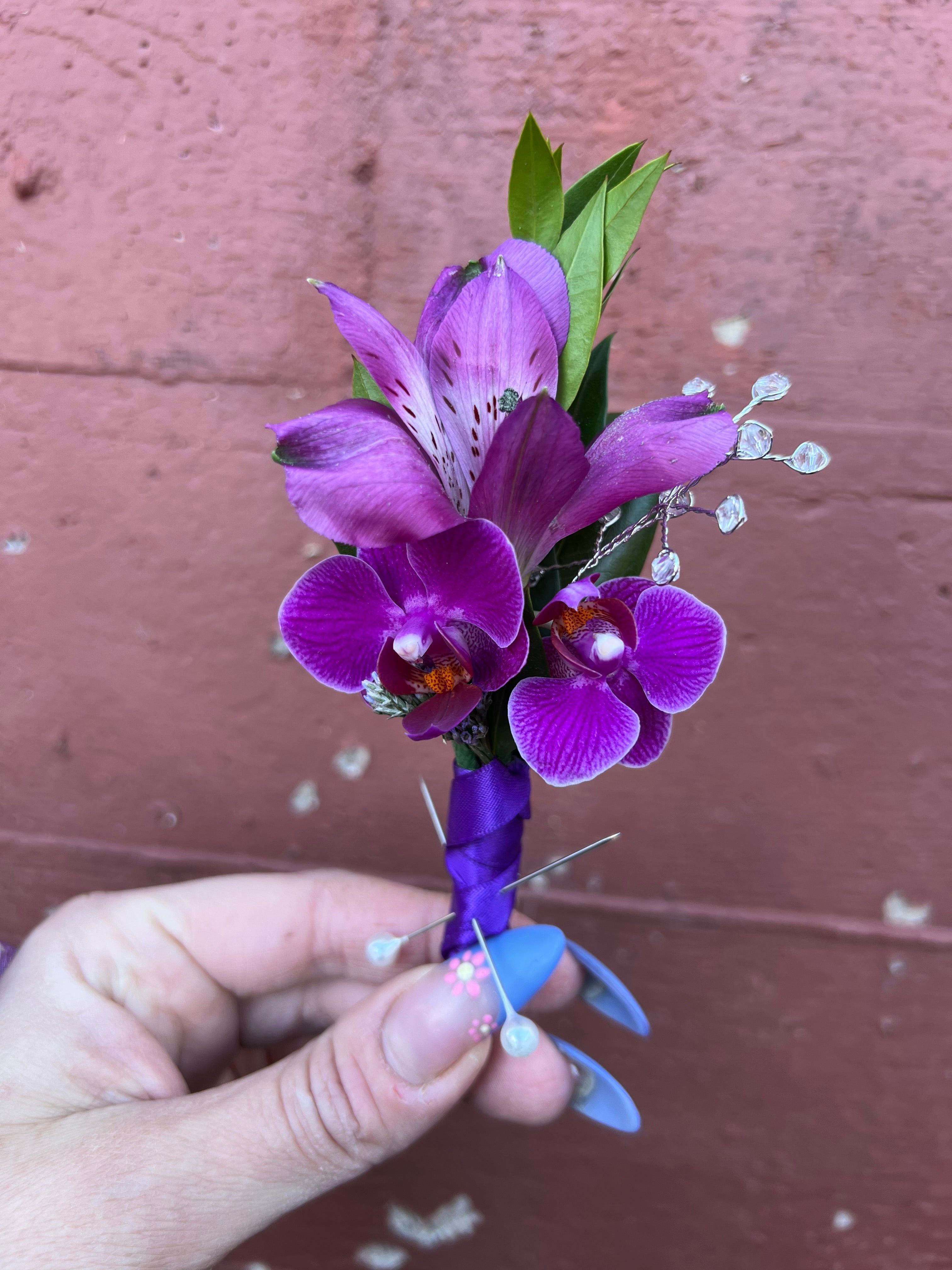 Purple orchid prom set