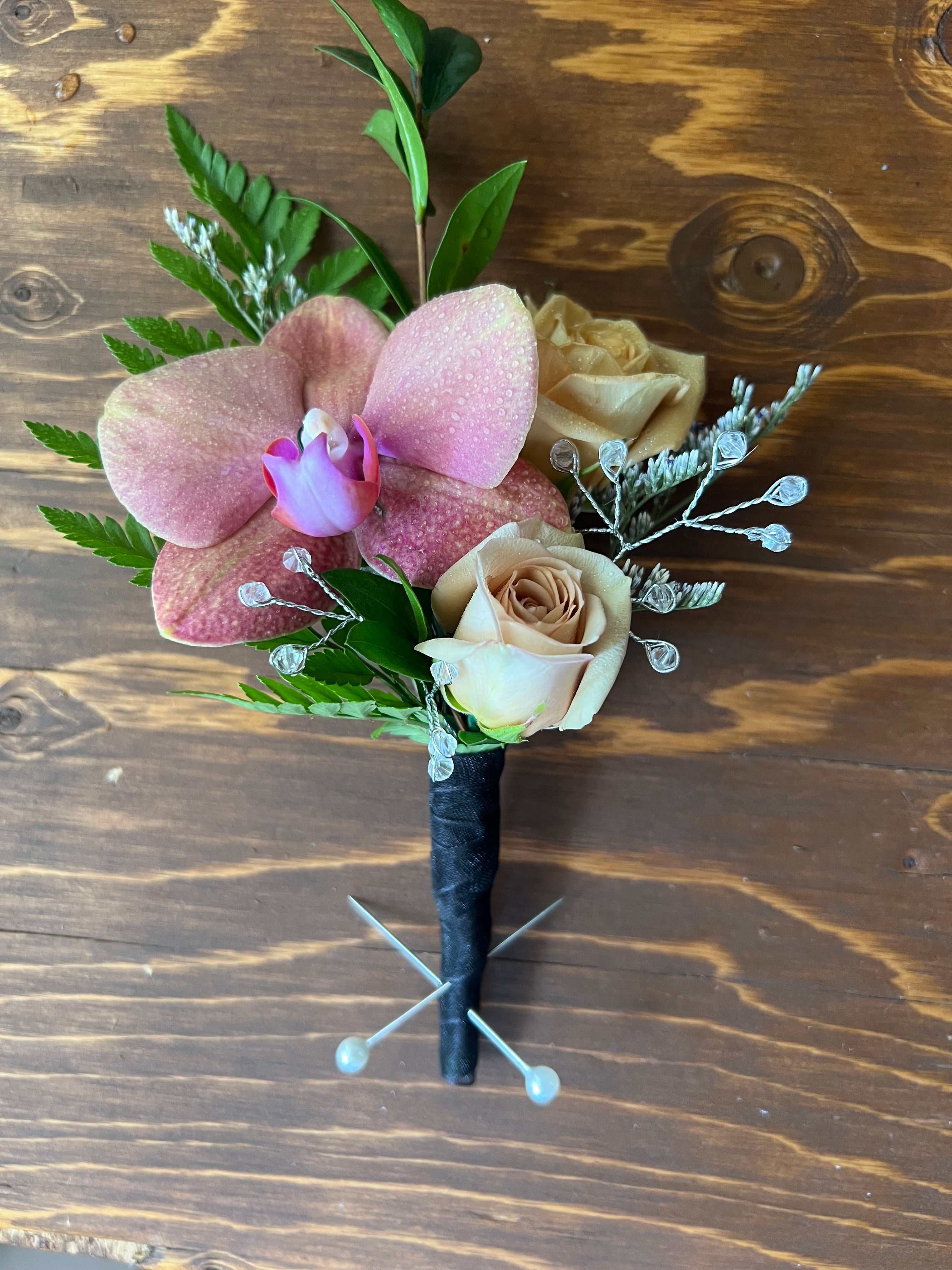 Gold and Black orchid Prom set