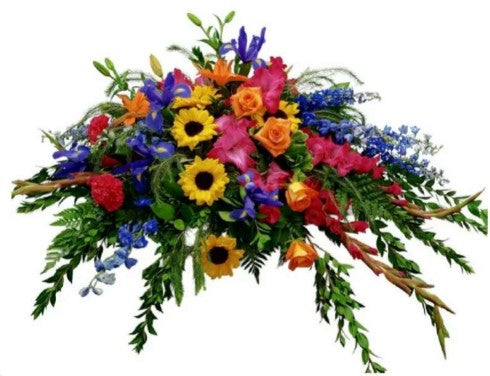 Iris Summer Casket Spray